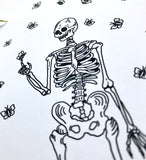 Skeleton & Butterflies Print