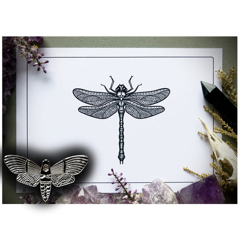 Dragonfly Print + Moth Pin (FREE)