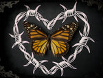 Monarch Butterfly Barbwire Heart